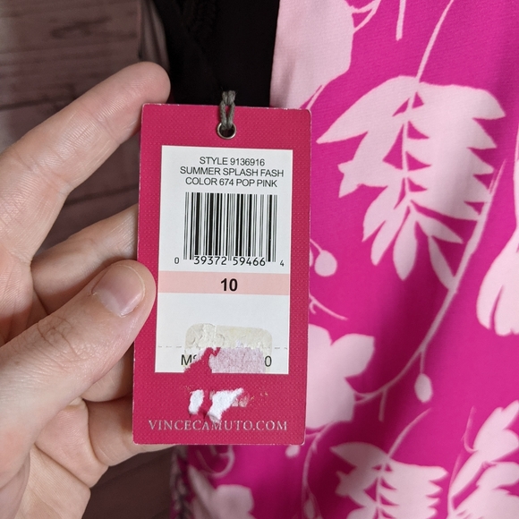 vince camuto • pop pink summer splash shift dress - Picture 6 of 8